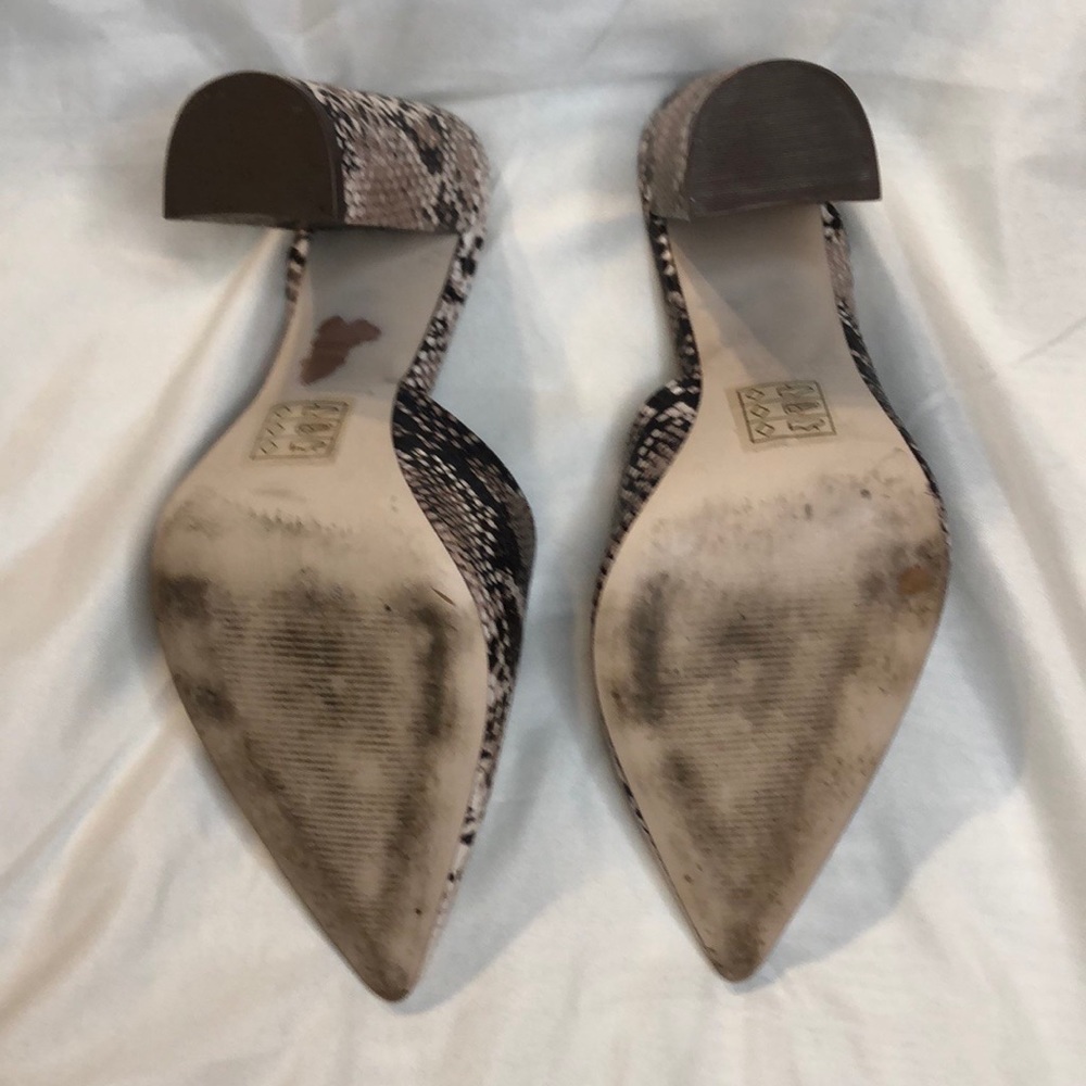 Spring Snake Skin Print Heeled Mules Size 8 - Picture 5 of 6